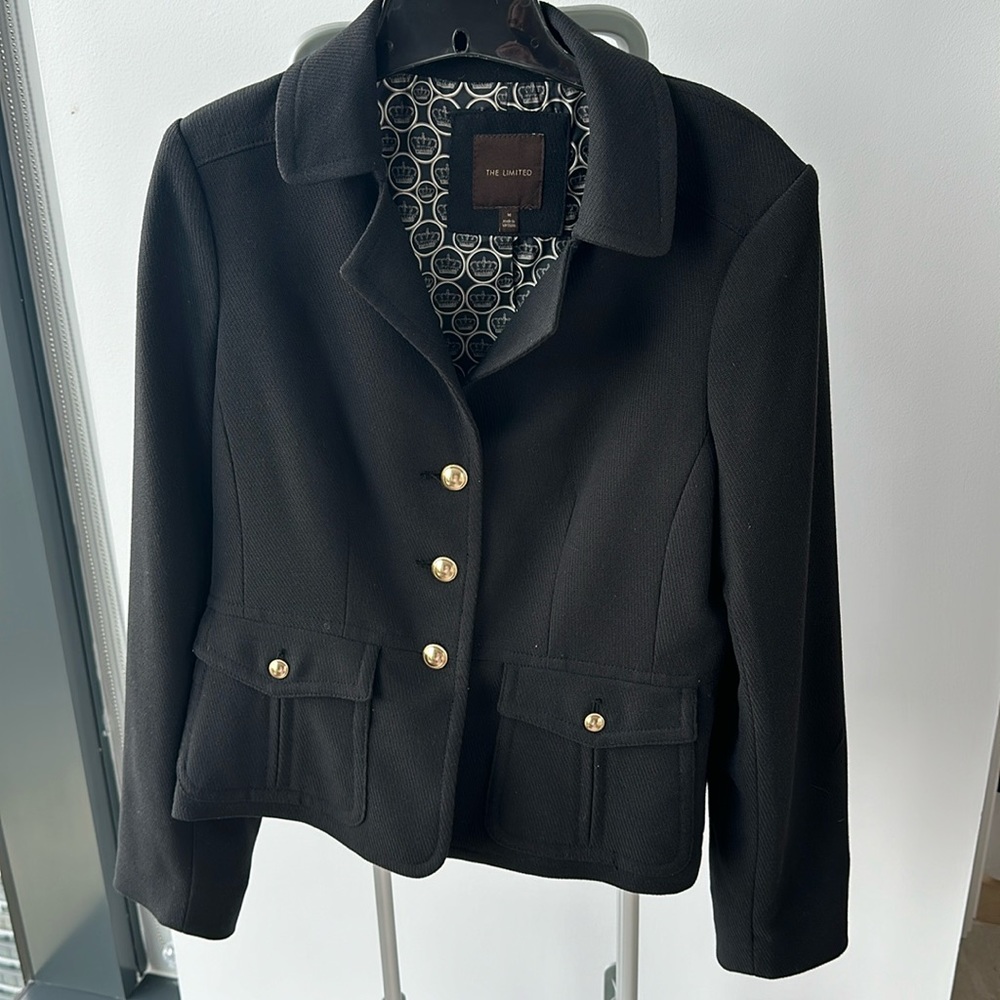 The Limited black jacket with gold button detail